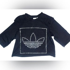 adidas rhinestone cropped t-shirt